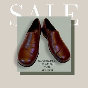 11M Clarks Bendables Women’s Shoes 3/4” heel BROWN